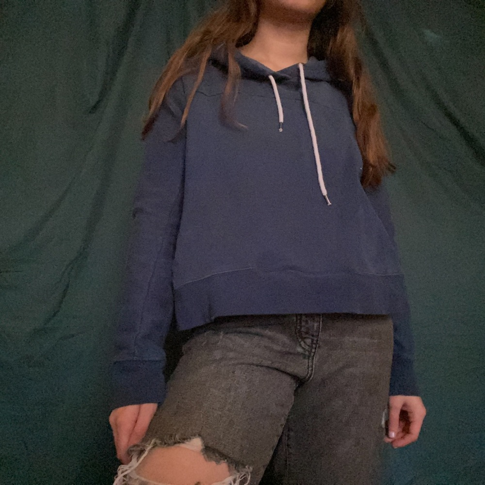 blue cropped hoodie - urban outfitter